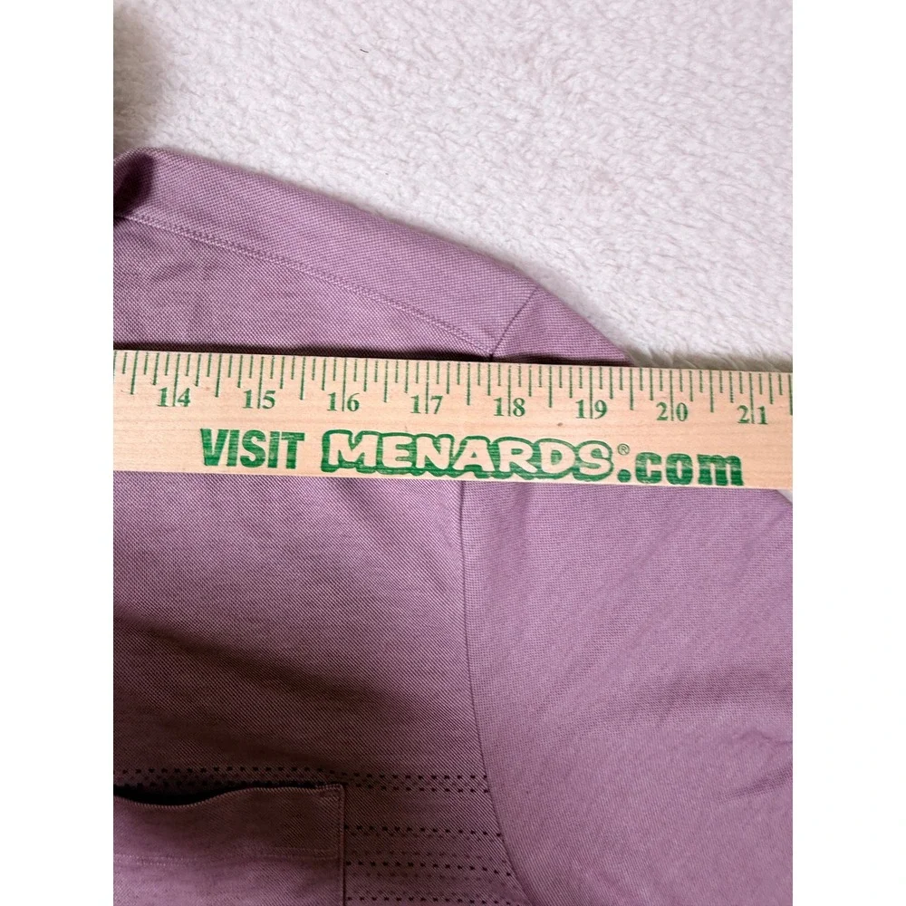 Lot of 2 Travis Mathew Mens XL Polo‎ Shirts Purple Striped Pima Cotton 1MU175